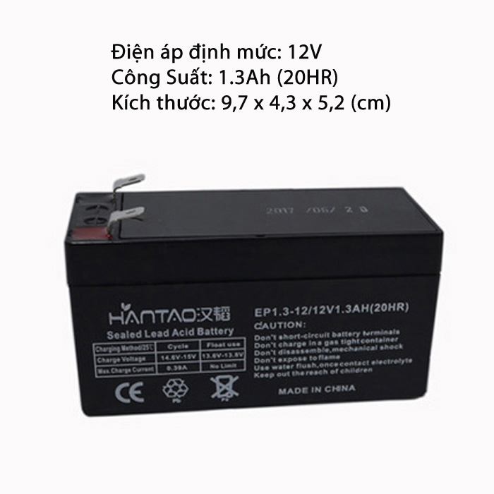 Bình Ắc Quy Siêu Nhỏ 12V - 1.3Ah