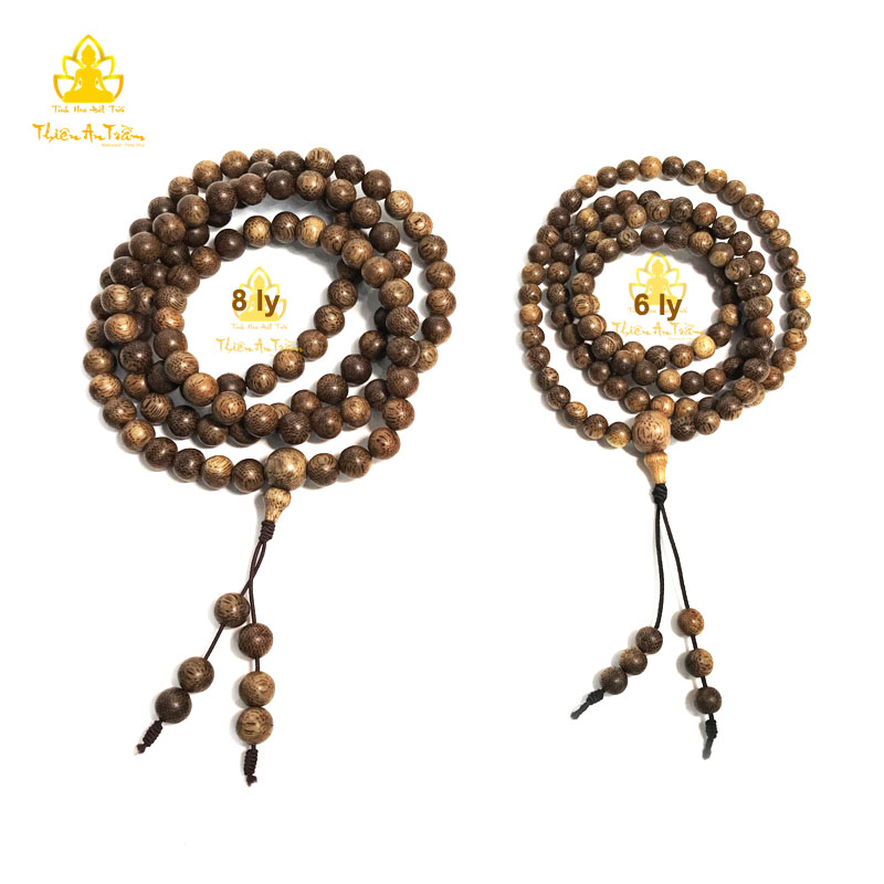 Chuỗi trầm hương 108 hạt - chuỗi trầm hương tốc tự nhiên cao cấp tài lộc hanh thông - Size 6mm