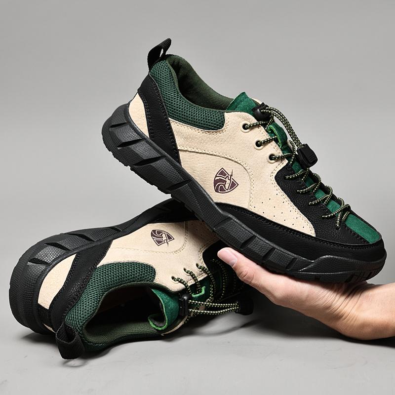 Giày leo núi người đàn ông Giày leo núi thể thao cao su duy nhất chạy bộ ngoài trời trekking thể thao thể thao săn bắn giày chiến thuật Color: Yellow Shoe Size: 41