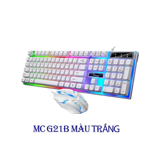 Bộ bàn phím chuột giả cơ giá rẻ MC G21B có LED