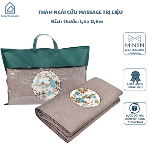 Thảm Ngải Cứu Điện, Đệm Sưởi Ngải Cứu Đông Y Nội Địa Trung Hỗ Trợ Đau Vai Gáy, Đau Lưng Nhức Mỏi Xương Khớp - TẶNG KÈM TÚI ĐỰNG HÀNG CHÍNH HÃNG MINIIN