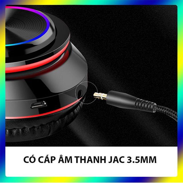 Tai nghe cute bluetooth 5.0 B39 Ecoking,có micro trò chuyện,đèn led,đài FM,ổ cắm thẻ nhớ, bas chất l- Hàng Chính Hãng