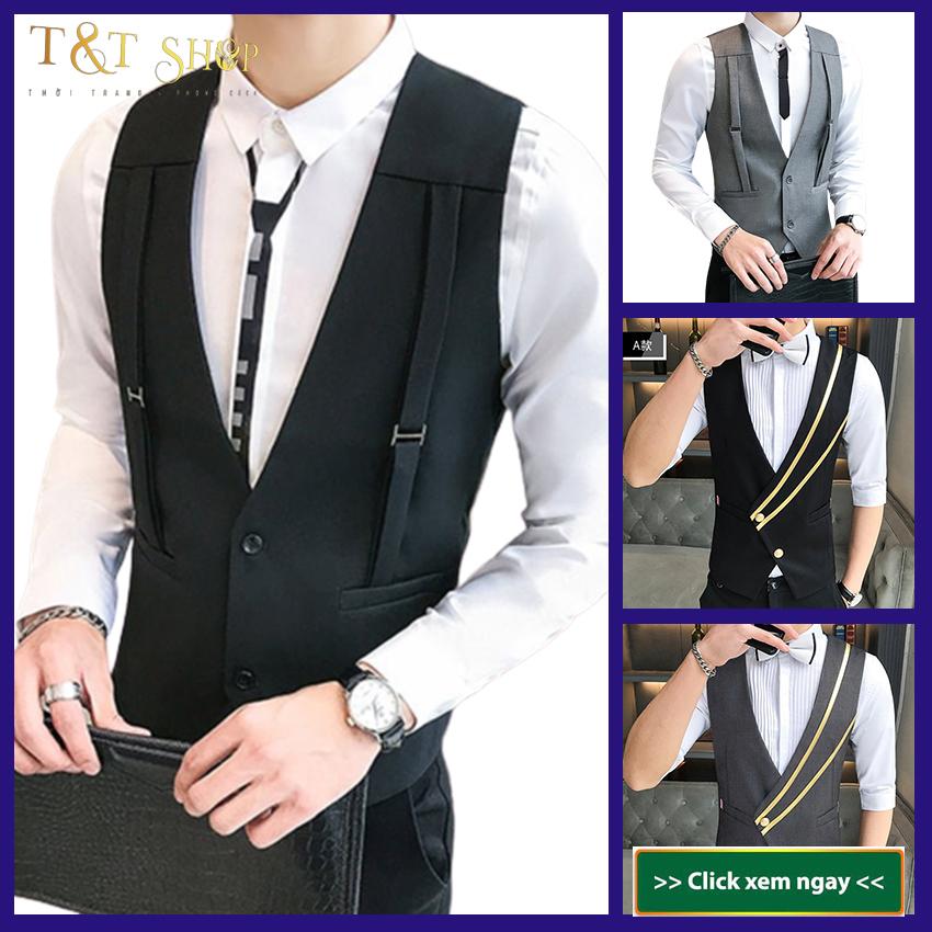 Áo Gile nam, Áo gile T&T tạo đai cách điệu, lịch lãm, trẻ trung,hiện đại, tạo điểm nhấn cho các tổng tài mã N41