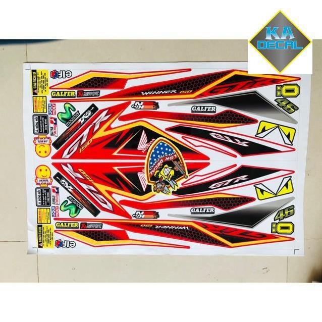 Tem rời winner dán xe đỏ 3 lớp