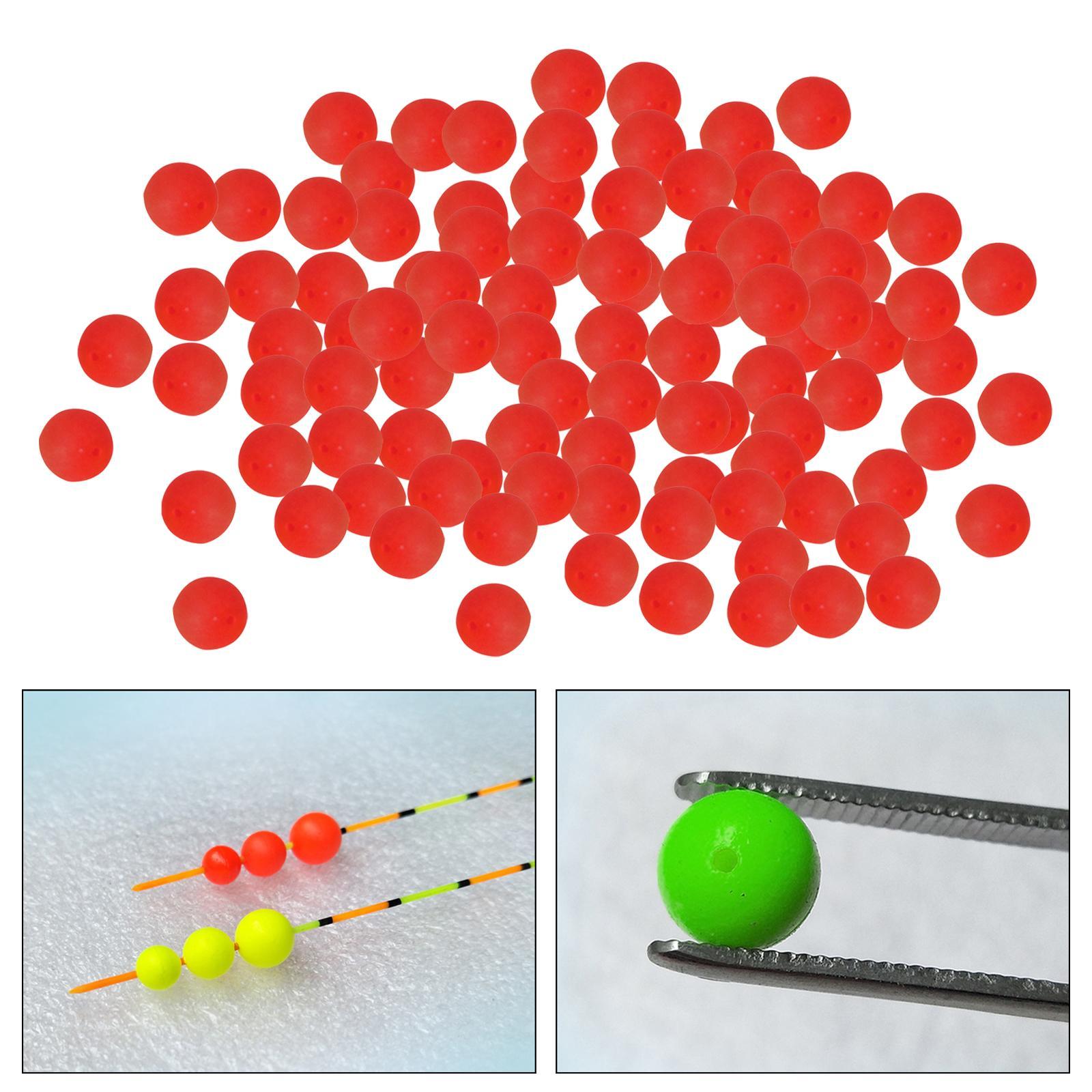 100 Pieces Portable Fishing Indicator Ball Bobber Fishing Tool Bite Red