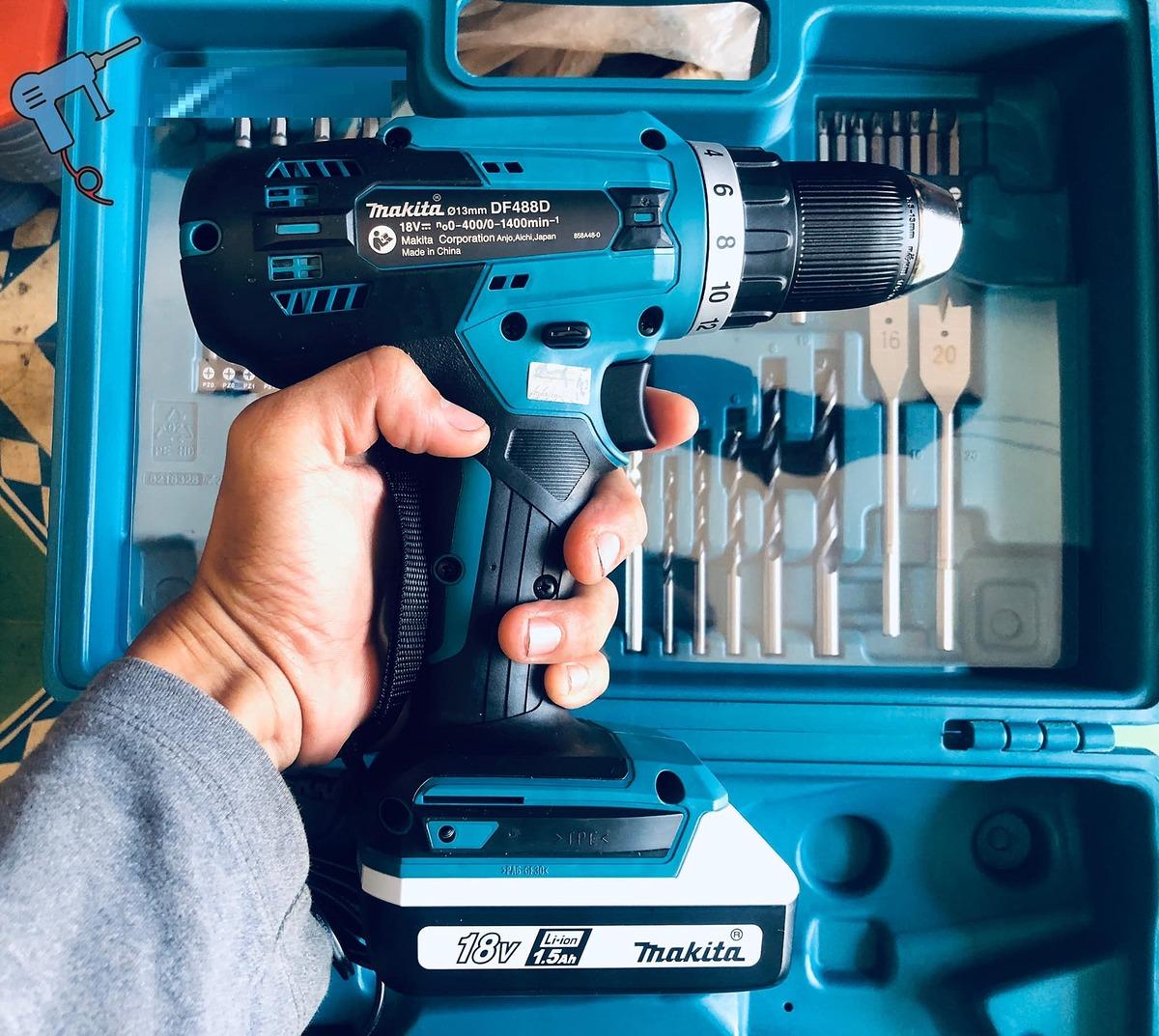 MÁY KHOAN VẶN VÍT DÙNG PIN 18V MAKITA DF488DWE - HÀNG CHÍNH HÃNG