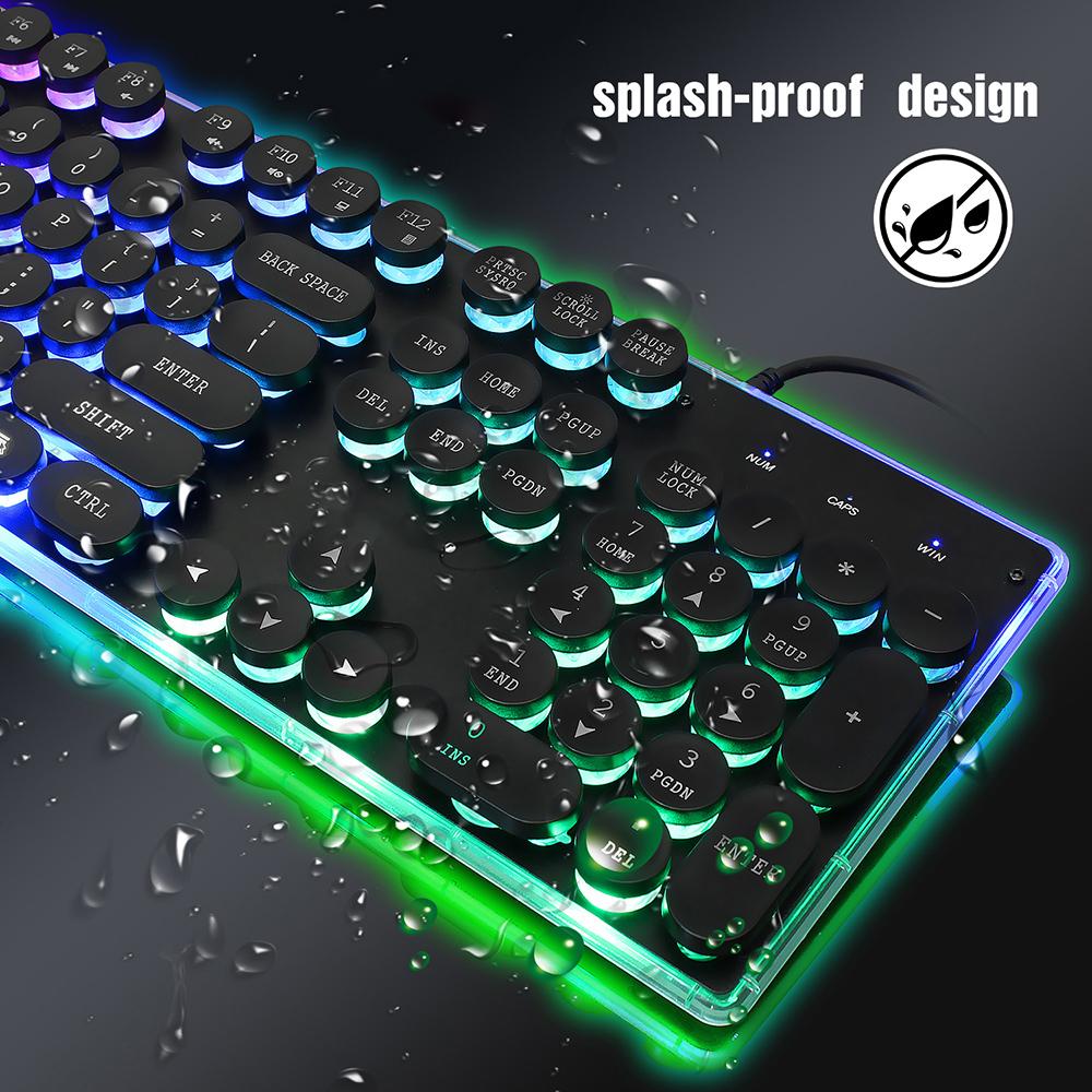 Bàn phím màng ZERODATE KB202 có dây,có đèn nền để chơi game 104 phím với Hiệu ứng ánh sáng có thể tùy chỉnh ABS