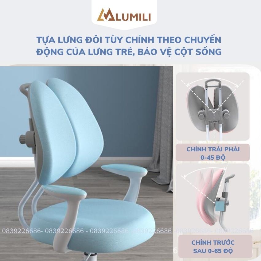 bộ ghế học sinh thông minh chống gù chống cận Lumili MQ5 dành cho bé từ 3 tới 18