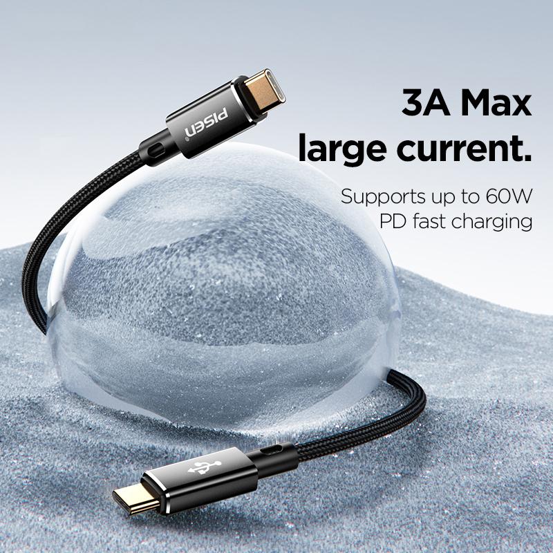 Cáp Sạc Nhanh Pisen Quick Platinum USB-C (C-C) PD 60W 1m