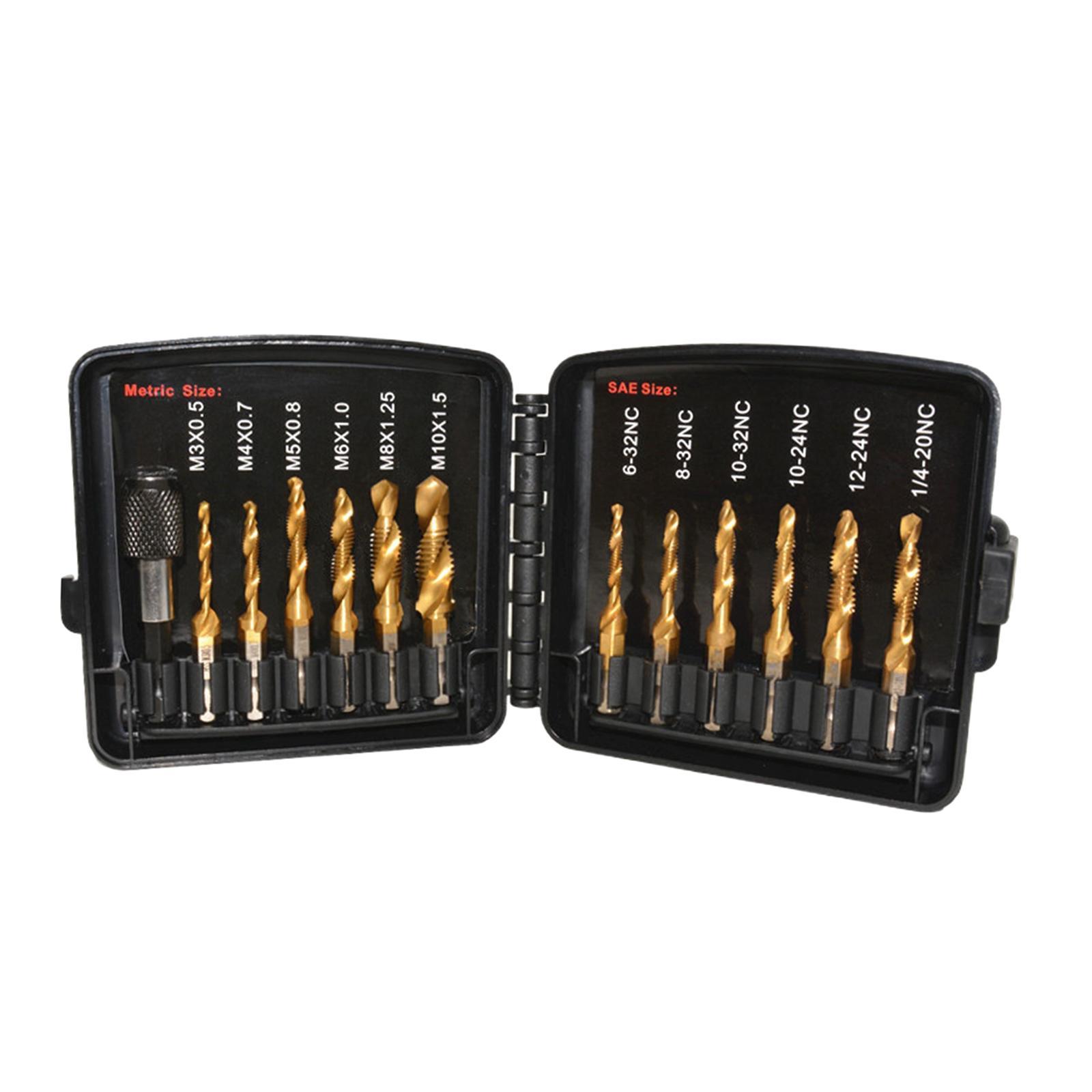 Metric SAE Thread bit drill bit Set Combination Drill bit for Tapping Deburring