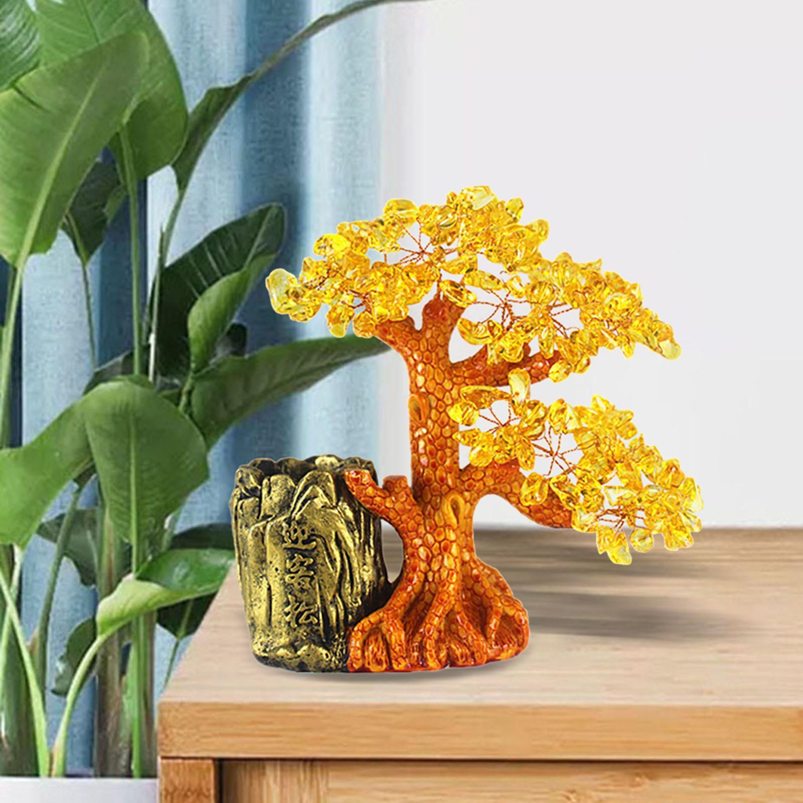 Lucky Money Tree Pen Holder Ornament Statue Crafts for Table Decor