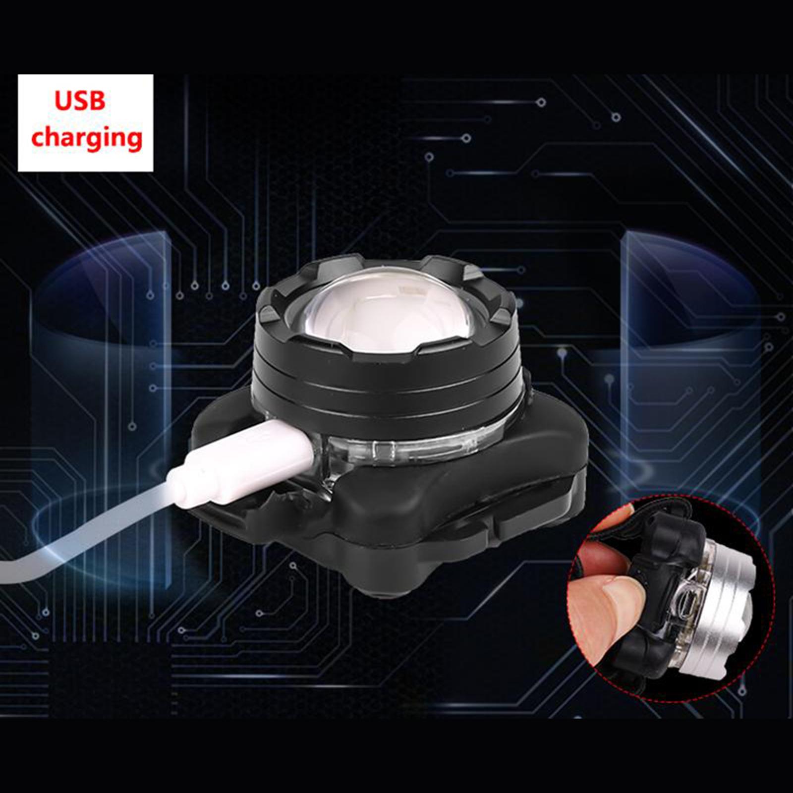 Adjustable Comfortable Headlamp with White Red Lights 3 Modes for Fishing Black