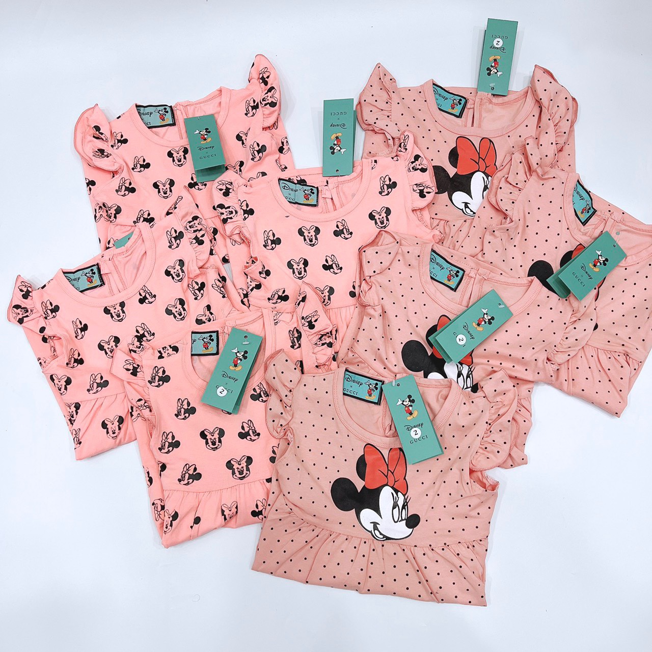 SET 2 VÁY MICKEY THUN CỘC TAY MÙA HÈ CHO BÉ GÁI SIÊU XINH, CHẤT VẢI MỊN COTTON 4C CO GIÃN XINH XẮN