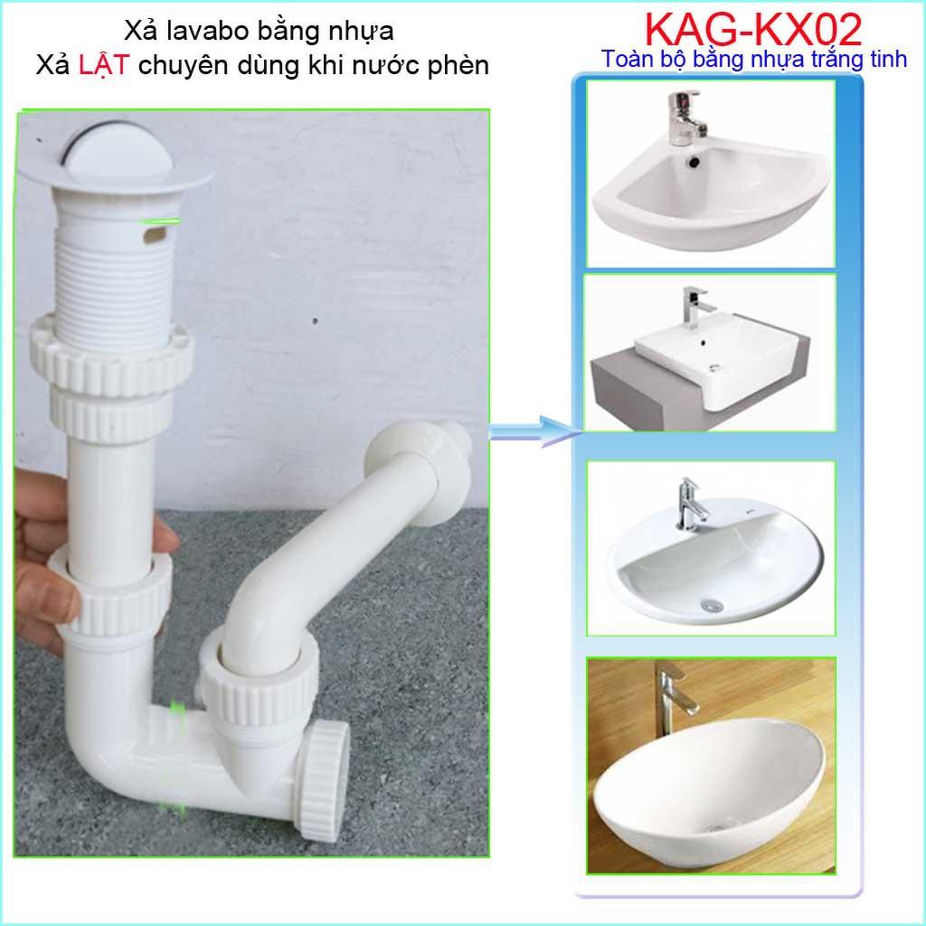 Bộ xả nhựa bộ xả lavabo cho chậu rửa mặt sứ KAG-KX02 giá tốt chất lượng tốt siêu bền dùng cho nước phèn vùng biển