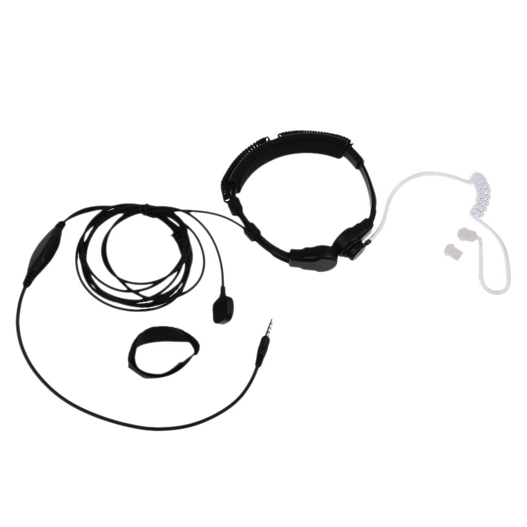 3.5mm Throat Viberate Mic Adjustable Neckband Headphone for Phones/Gaming