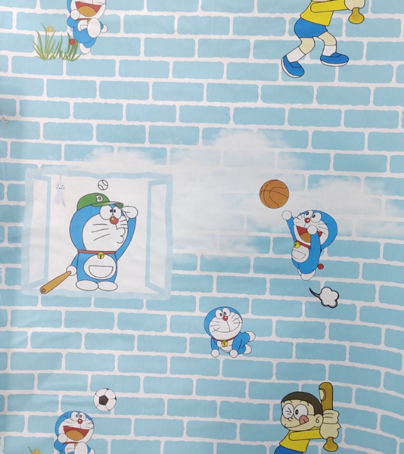 Combo 10 mét giấy dán tường, decal dán tường trang trí nhà cửa TƯỜNG GẠCH MON XANH khổ 45cm