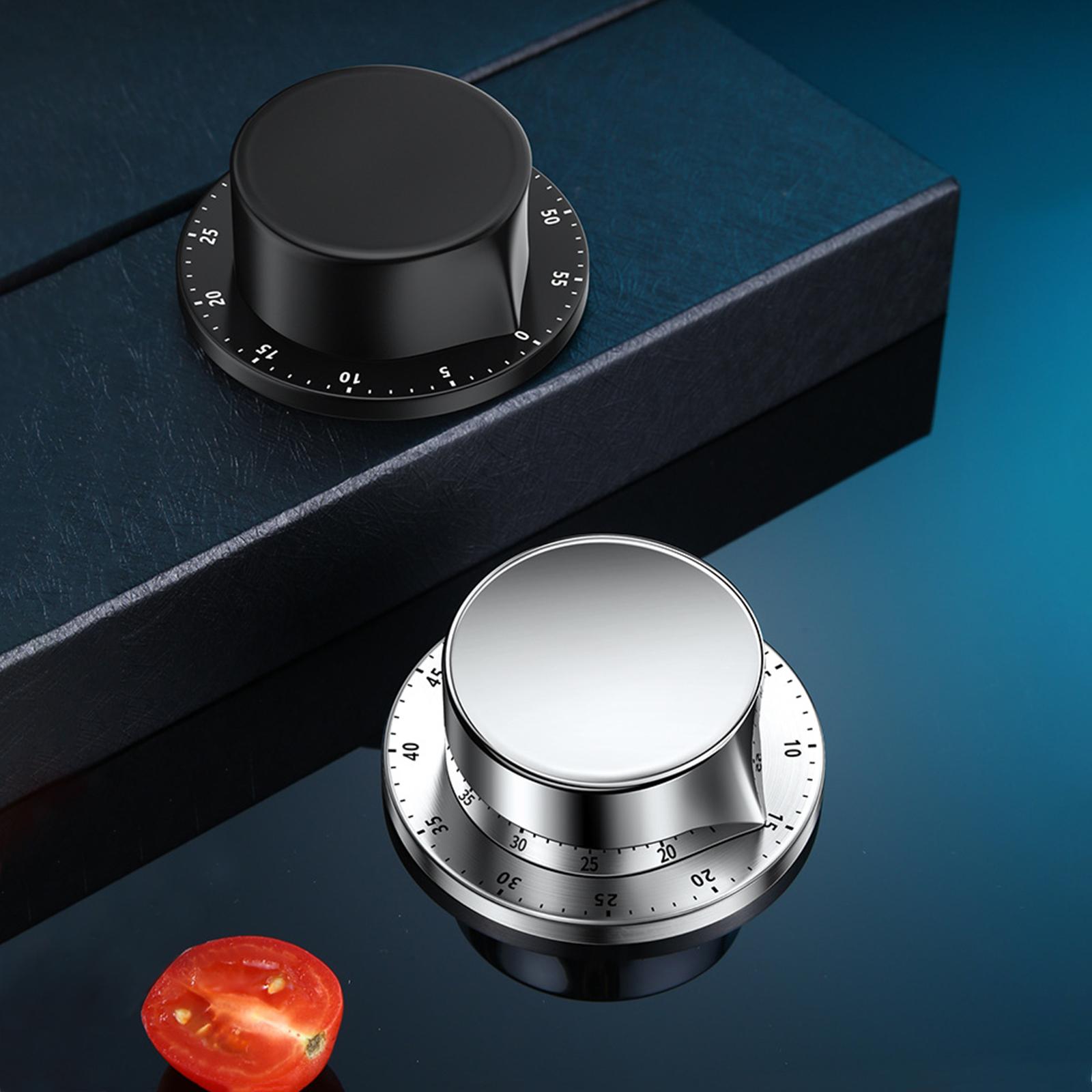 Kitchen Timer No Battery Timer Manual Stainless Steel Mechanical Rotating Alarm Magnetic Backing Time Management Timer