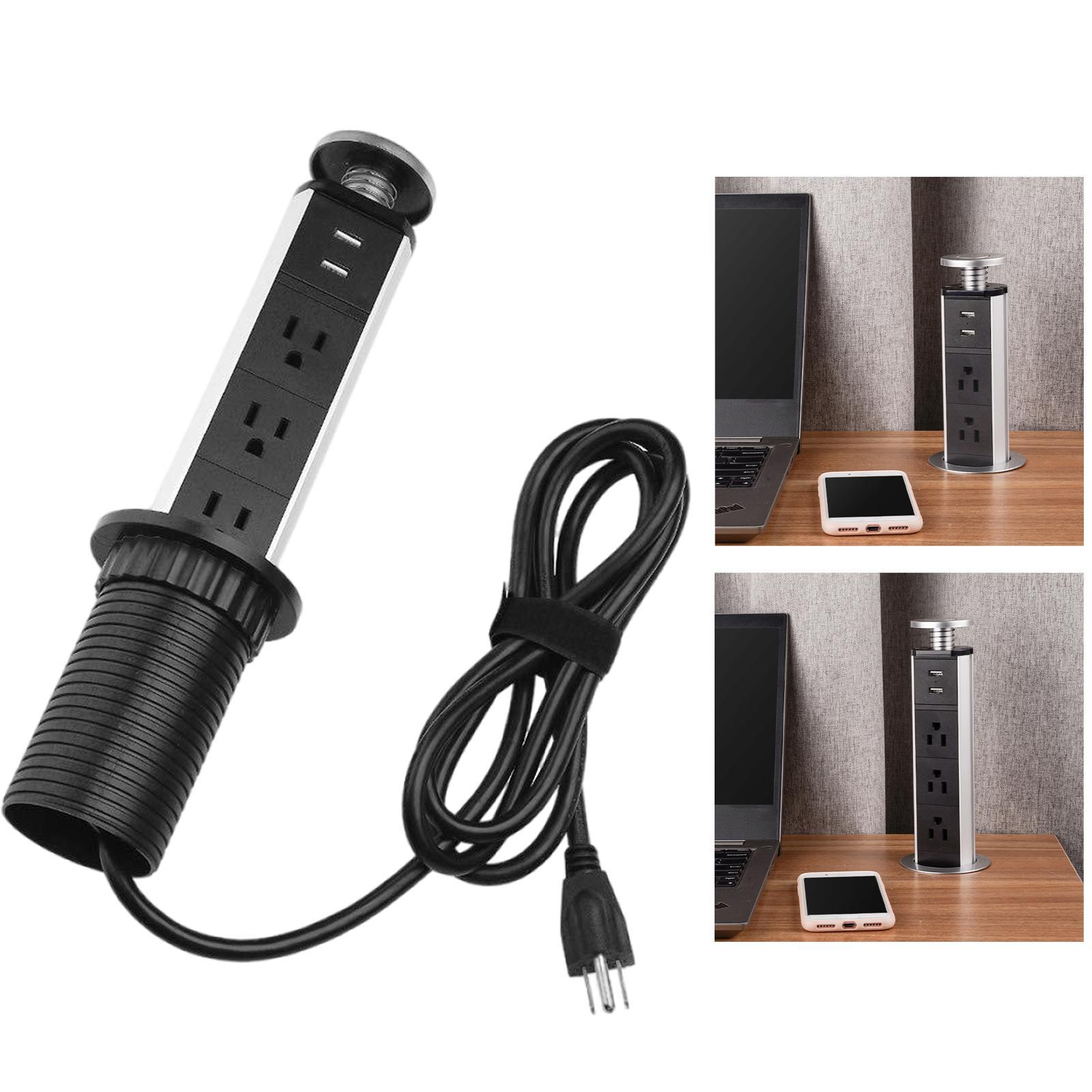 Pull up Power Pod Unit 3 Plugs 2 Charge USB Kitchen Table