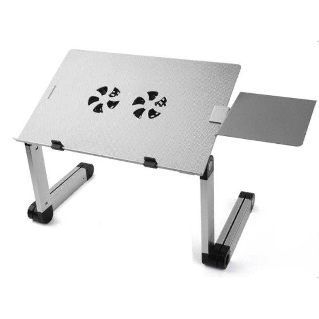 Adjustable Laptop Cooling Stand Lap Desk with Mouse Tray Ergonomic Height Angle Aluminum Alloy Desktop Tray Computer Riser Table Cooler Folding Holder