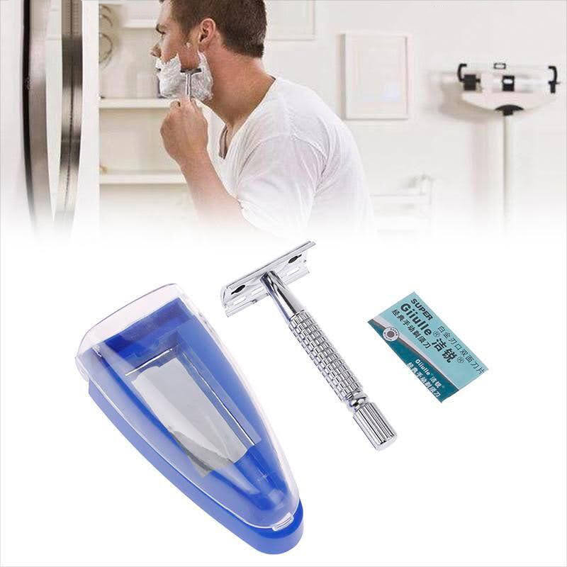 Dao Cạo INOX Cổ Điển 7701 + Tặng Kèm 10 Lưỡi Dao Cạo , Phong Cách Tháo Rời, Chất Lượng, Hộp gương, Dao Cạo FULLBOX