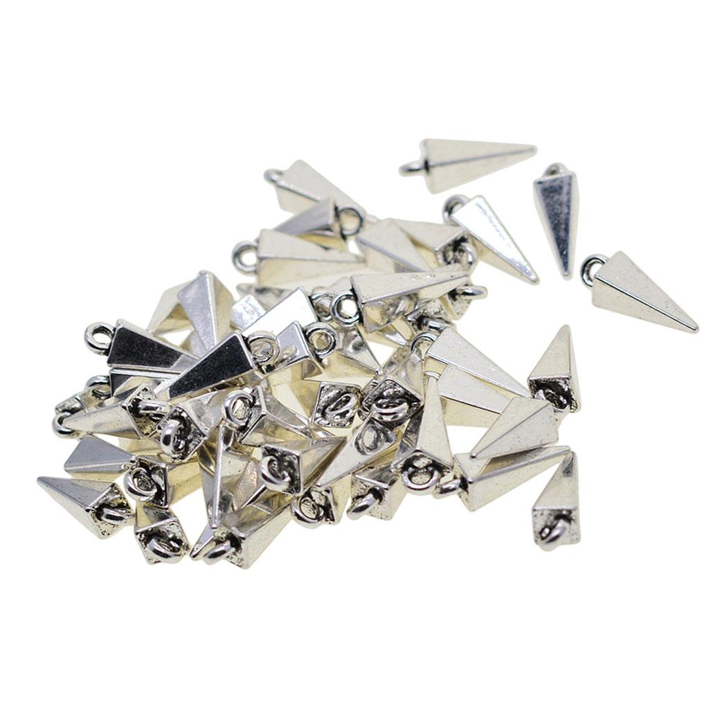 50/100 Pieces Pyramid Charms Craft Supplies Pendants Beads Charms Pendants for Crafting, Jewelry Findings Making Accessory For DIY Necklace Bracelet