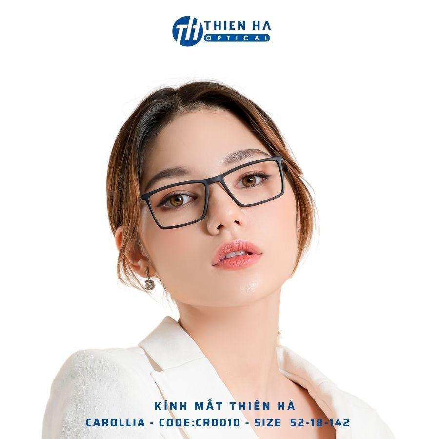 Gọng kính vuông nam nữ cao cấp Thiên Hà OPTICAL chất liệu nhựa ACETATE càng METAL size vừa và nhỏ dễ đeo CAROLLIA CR0010