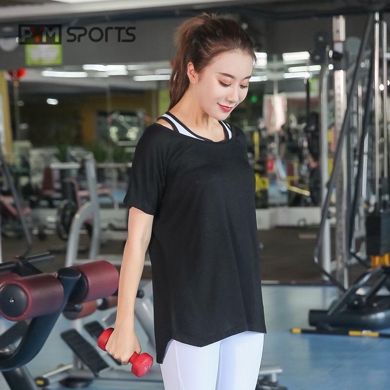 Áo cộc tay tập gym - tập yoga big size PYM SPOT - PYMY018 thoáng mát, thoải mái