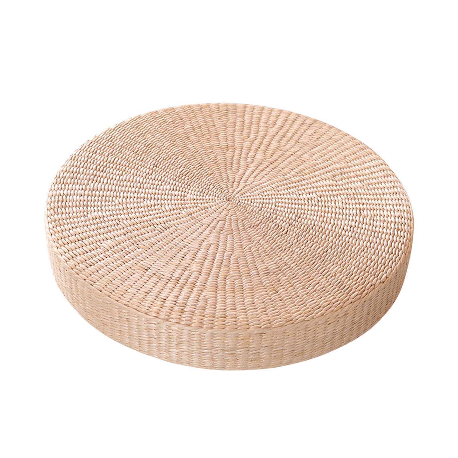 Round Shape Straw Floor Seat Cushion Handmade for Dining Room Home Decor