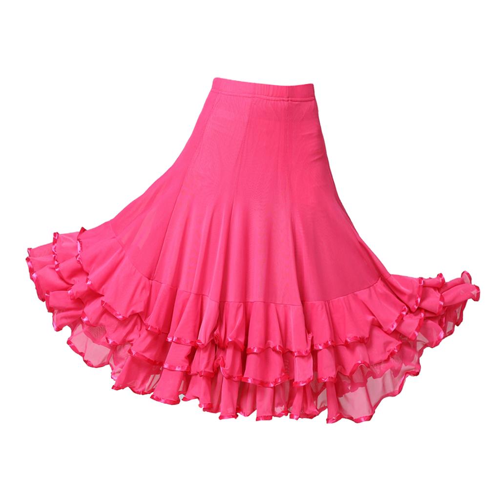 Ladies Dance Skirt Latin Dance Skirt Pleated Skirt Ballroom Tango Swing Cha Cha Dancing Costume Dress Dance Dresses