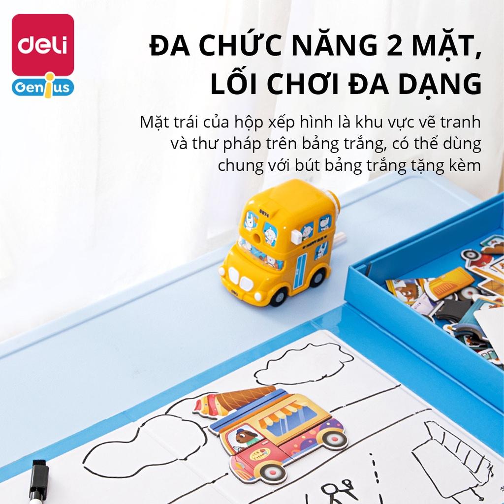 Hộp Đồ Chơi Ghép Hình Nam Châm Các Mảnh Từ Tính Kèm Bảng Viết Cho Bé Deli - Đồ Chơi Giáo Dục Chủ Đề Chữ Cái, Thời Trang, Giao Thông Phát Triển Tư Duy Nhận Biết Trẻ Em - 74526 74527 74550 74551