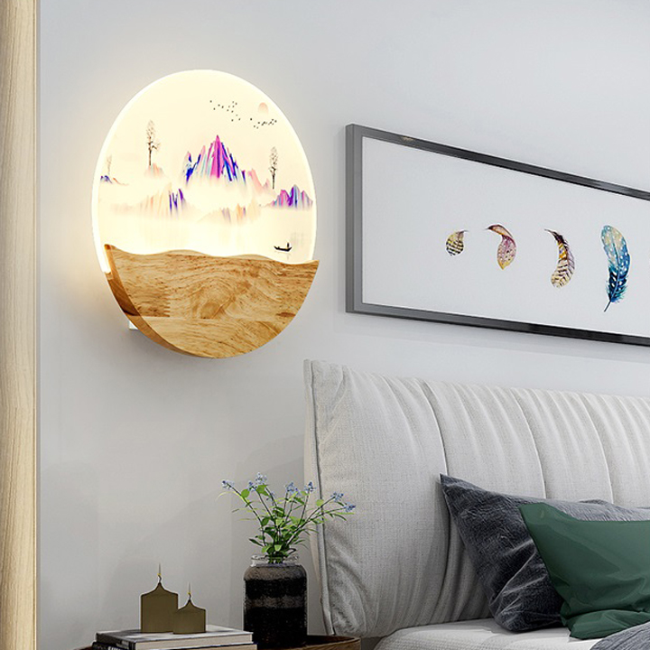 Đèn trang trí -  đèn gắn tường phòng ngủ, phòng khách LED hình dãy núi 3 màu ánh sáng  NATURAL LAMP