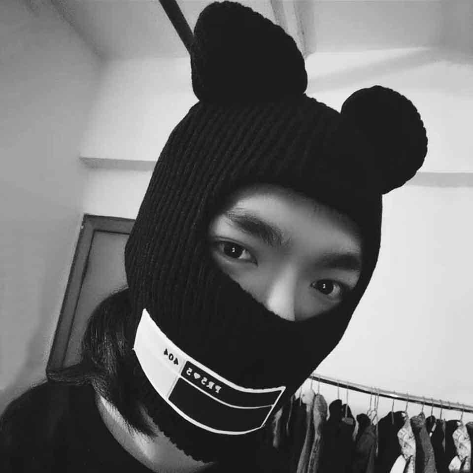 Đa Chức Năng Chuột Mặt Nạ Trượt Tuyết Mùa Đông Dệt Ấm Áp Lái Mặt Nạ Nhân Tạo Mũ Len Nam Giới Trưởng Thành Và Nữ Beanies Dày mặt Nạ