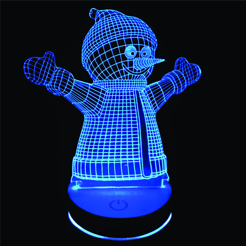 Đèn 3D led hình người tuyết, Đèn trang trí thay đổi 16 màu