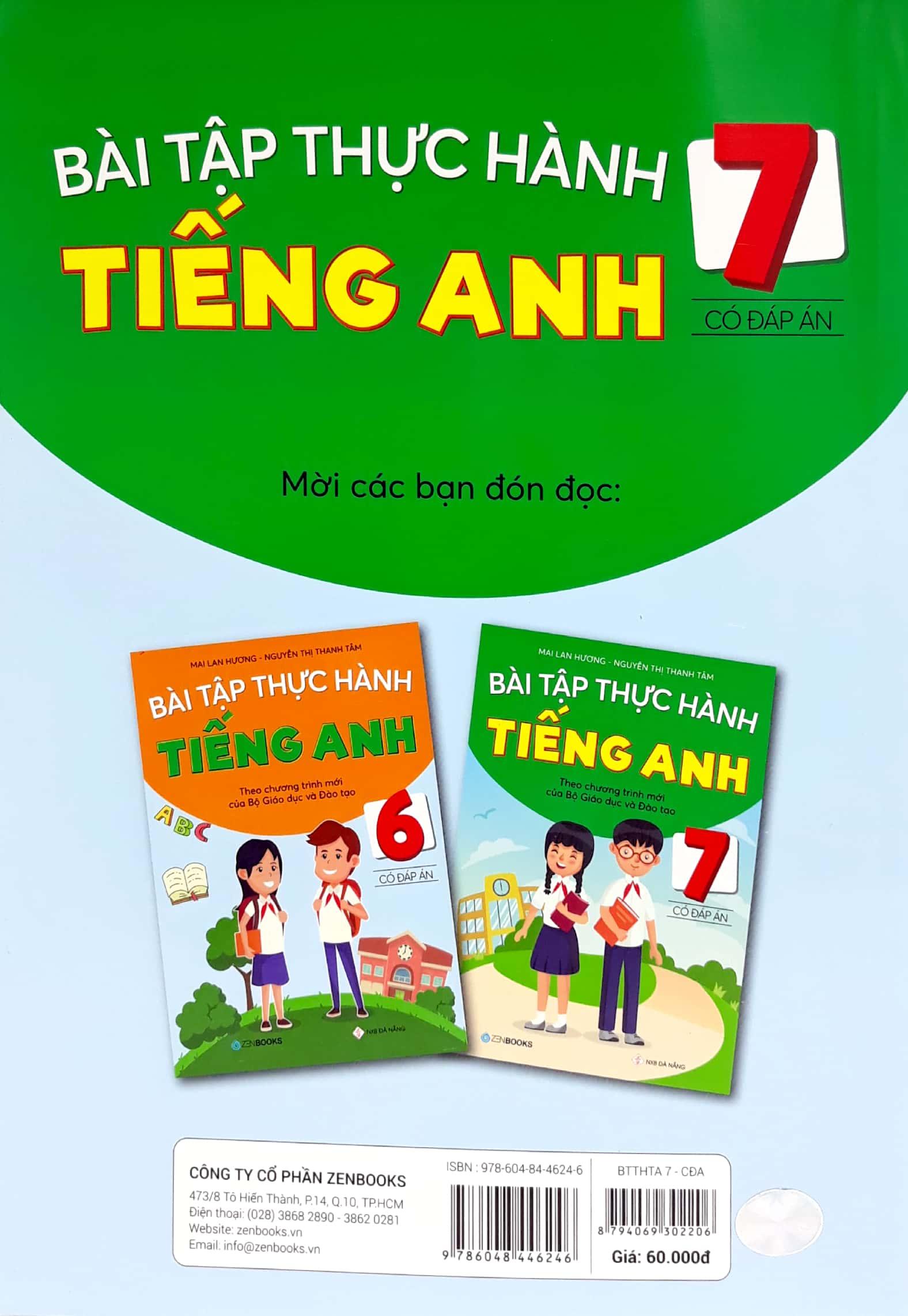 Bài Tập Thực Hành Tiếng Anh Lớp 7 (Có Đáp Án)(Theo Chương Trình Mới Của Bộ GD&ĐT)