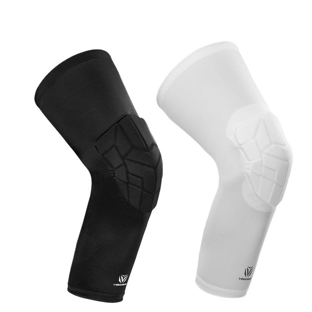 Veidoorn 2pcs Compression Basketball Knee Sleeve Support Protector Elastic Kneepad Honeycomb for Sports Volleyball