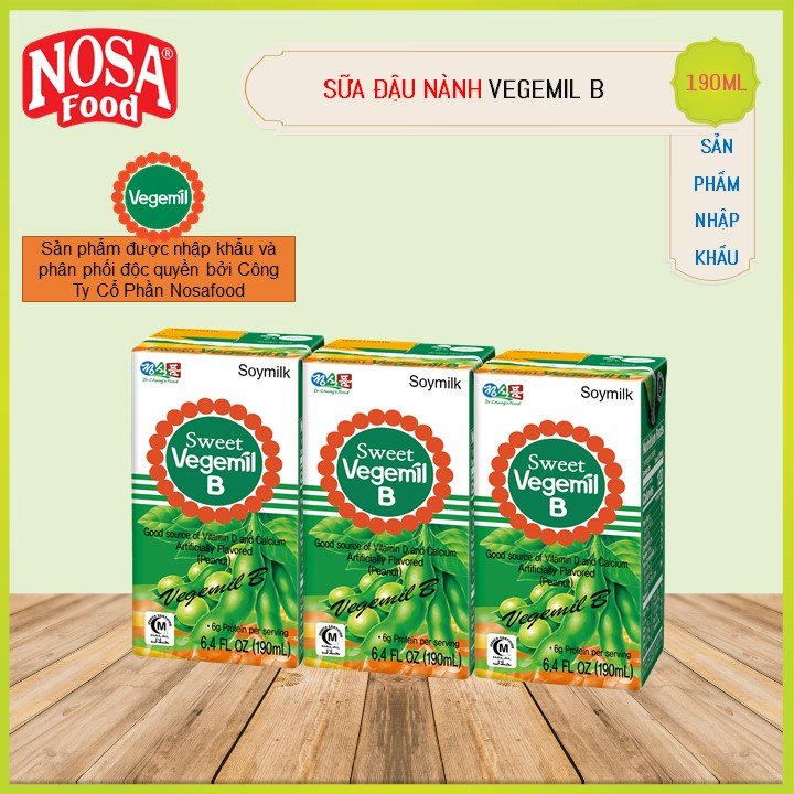 Combo 03 Hộp Sữa Sweet Vegemil B 190ml