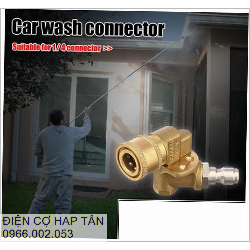 Khớp xoay điều chỉnh 3 góc nối nhanh béc súng xịt rửa của máy rửa xe - Ren nối nhanh 1/4 inch