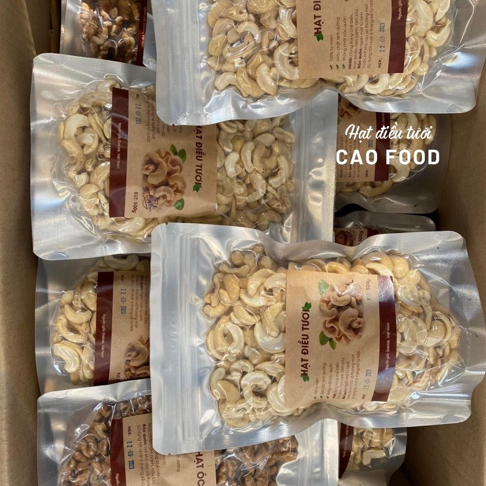 Hạt điều tươi nguyên hạt CAO Food từ hạt điều size A cồ Bình Phước - dùng nấu sữa, nấu cháo, ngũ cốc dinh dưỡng