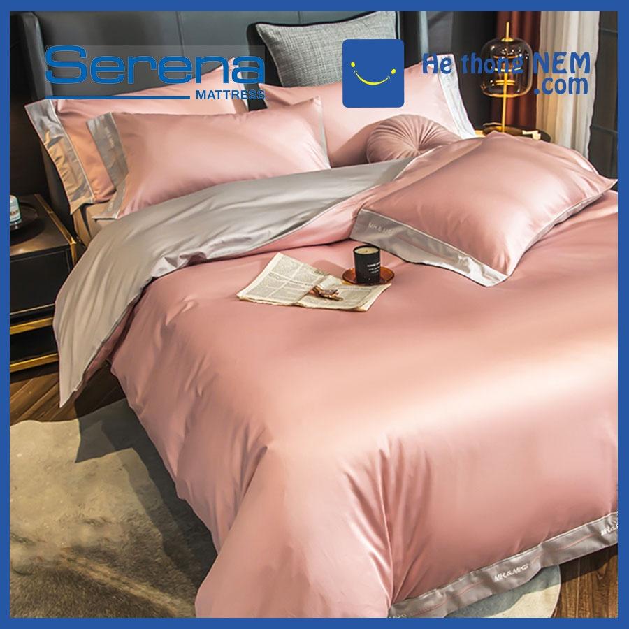 Set Chăn Ga Gối SERENA Cao Cấp Bộ Chăn Ga Gối Đệm Lụa Satin Trải Giường Cao Cấp - Hệ Thống Nệm