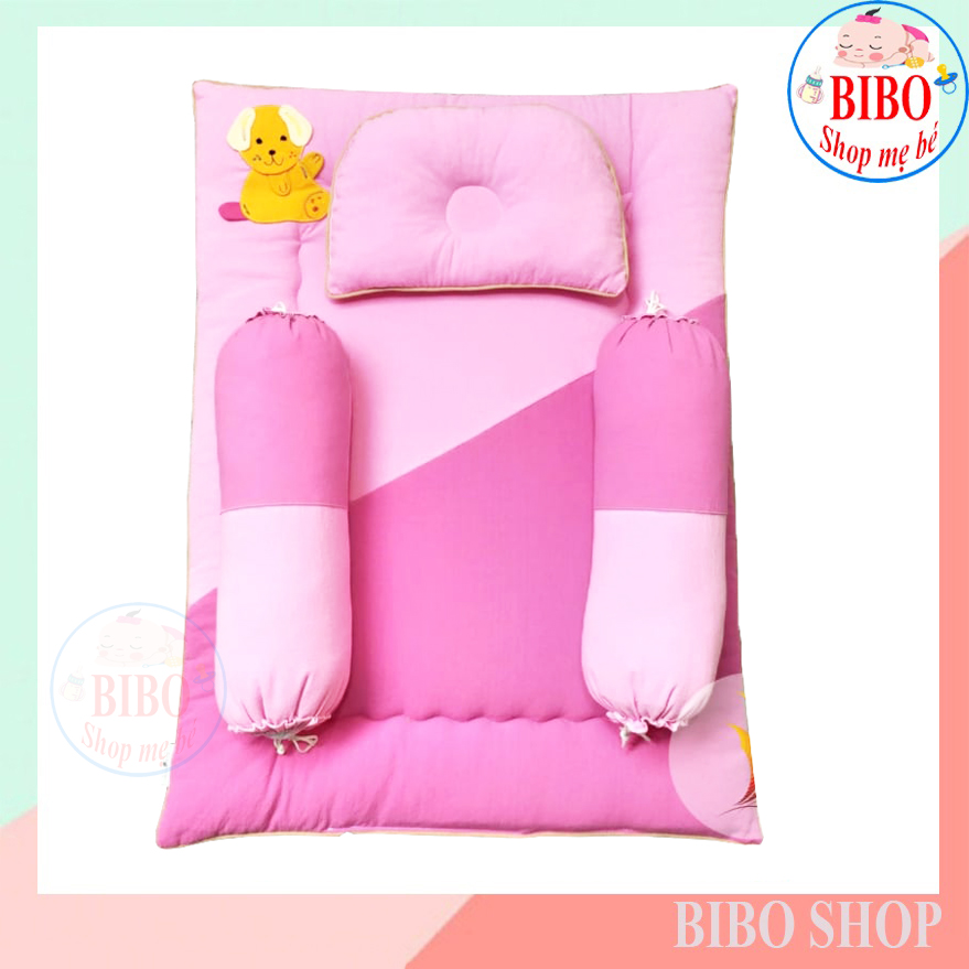 BỘ GỐI NỆM SƠ SINH CAO CẤP 100% COTTON CHO BÉ