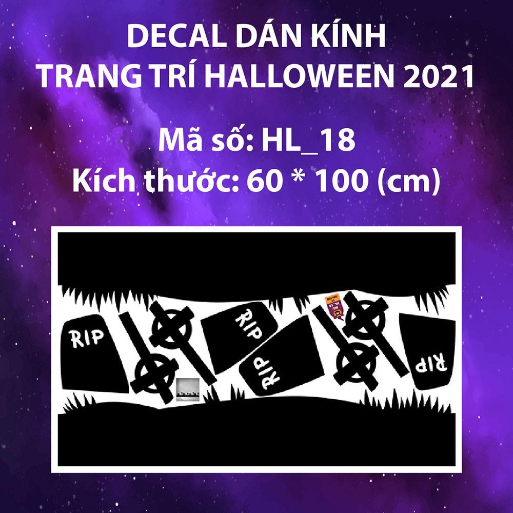 DECAL TRANG TRÍ HALLOWEEN 2021 COMBO BIA MỘ VÀ DRACULA