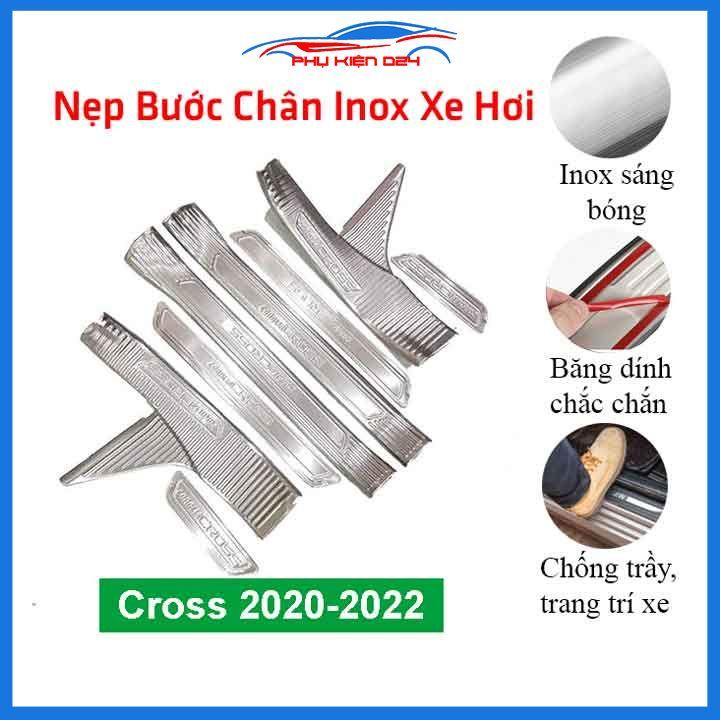Bộ nẹp bước chân inox ô tô Cross 2020-2021-2022 chống trầy làm đẹp ô tô