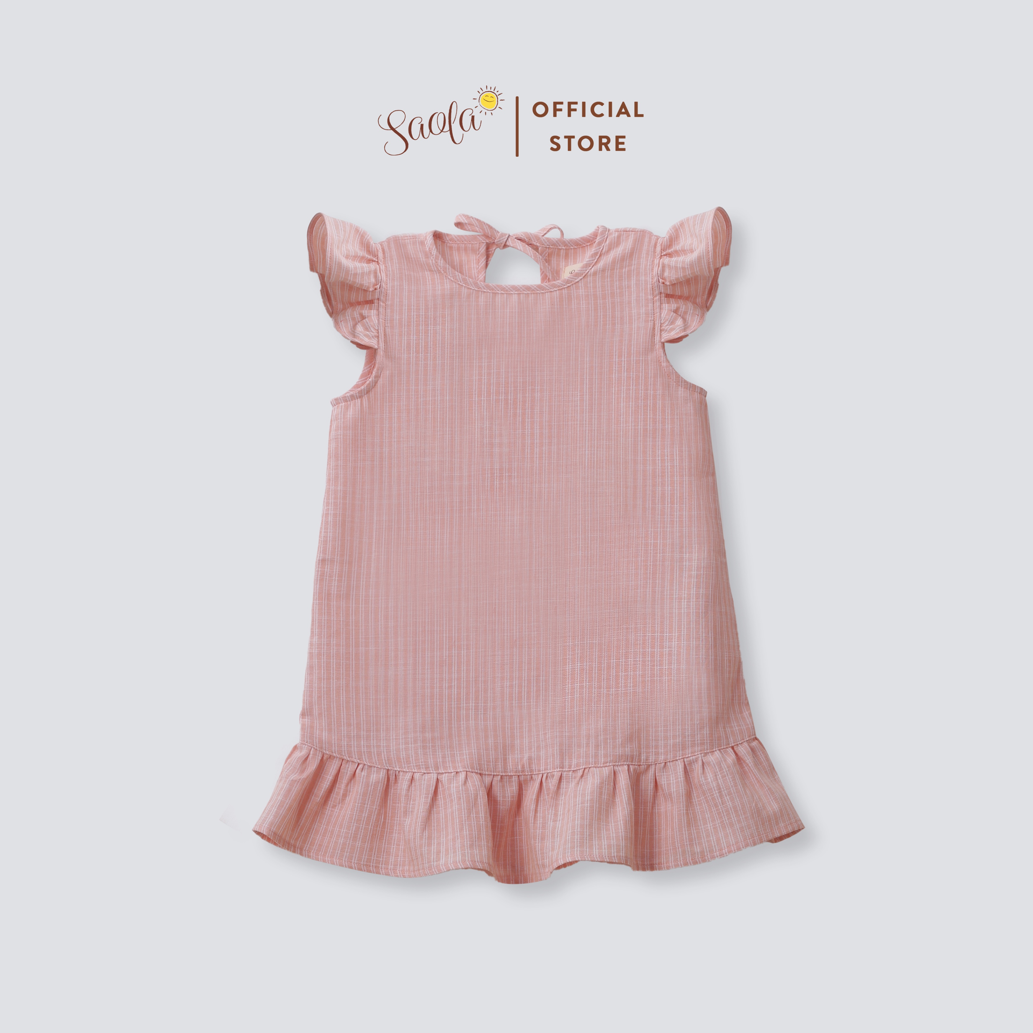 Váy Cổ Tròn Tay Bèo Cột Nơ Xinh Xắn Cho Bé Gái - NAOMI DRESS - DRL025 - SAOLA KIDS CLOTHING