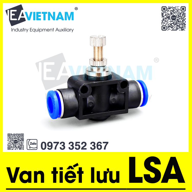 Van tiết lưu điều chỉnh lưu lượng khí nén LSA LSA-4 LSA-6 LSA-8 LSA-10 LSA-12