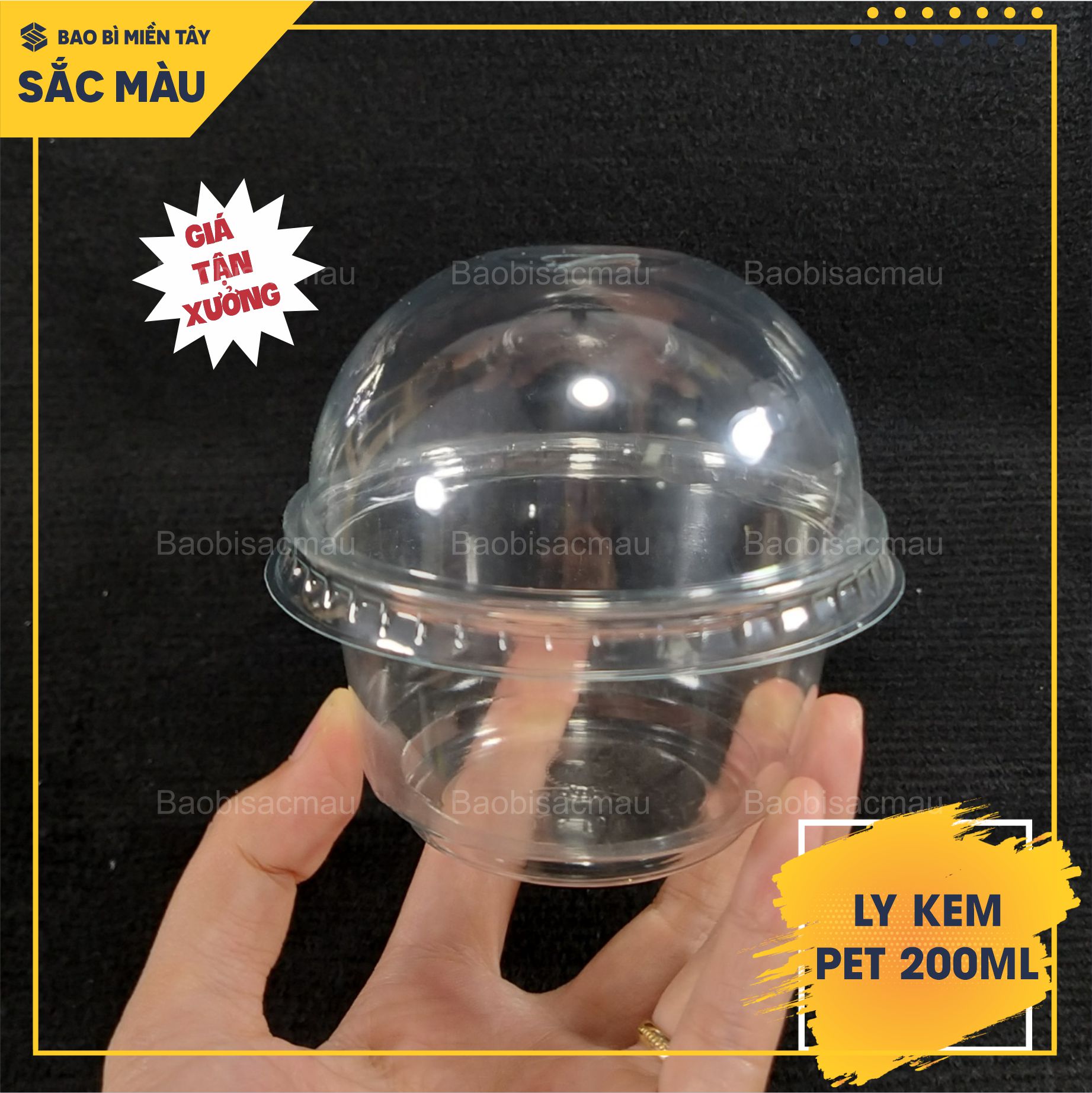 50 Ly kem PET 200ML kèm nắp, ly đựng kem, rau câu, bánh plan, topping....