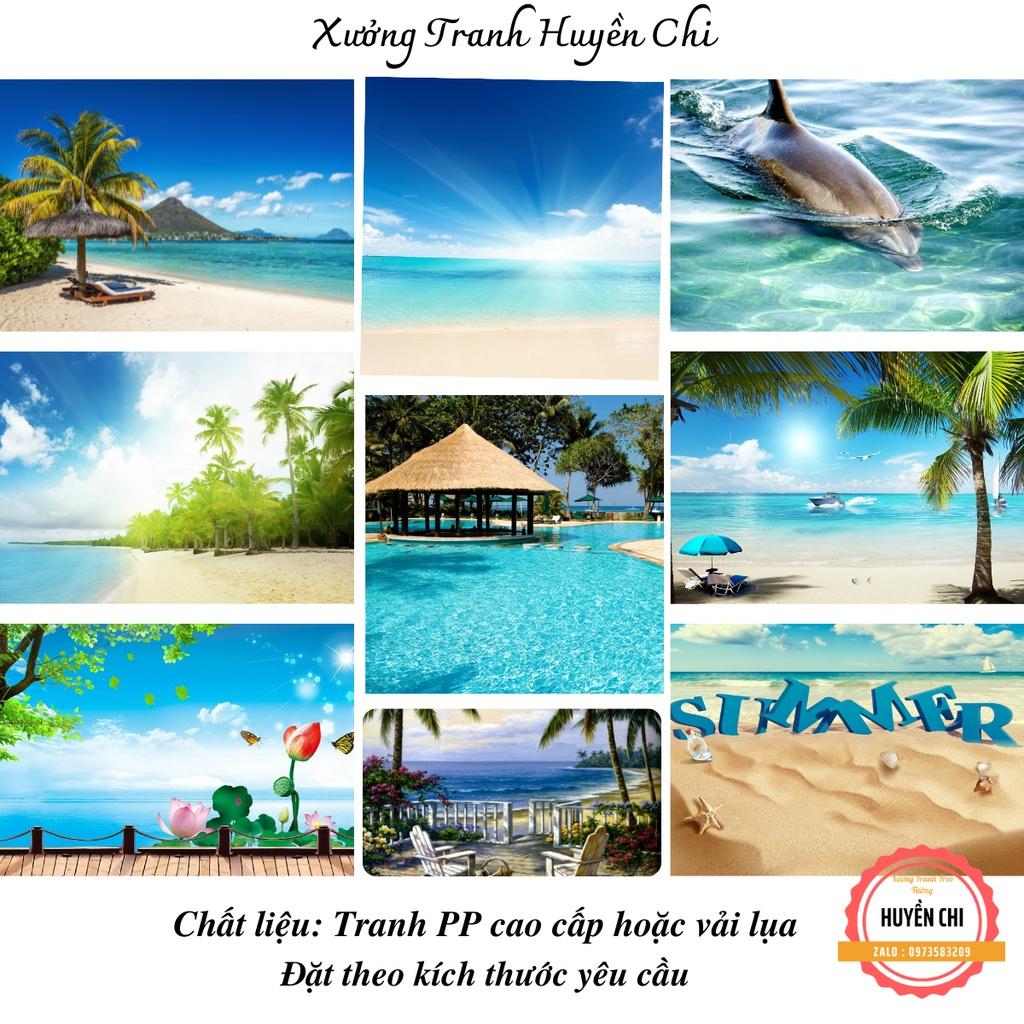 Tranh dán tường 3d trang trí phòng khách phòng ngủ,phong cảnh thiên nhiên- tranh Biển-Đặt theo kích thước yêu cầu