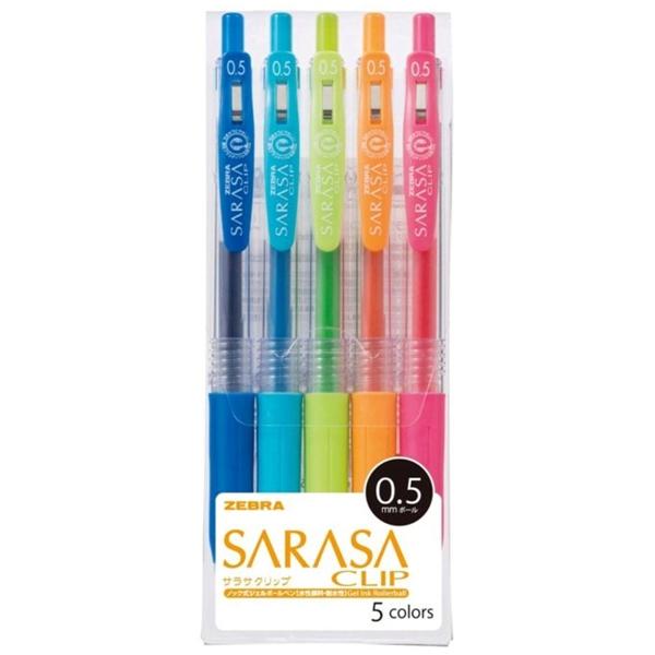 Bộ Bút Bi Bấm 5 Màu Zebra Sarasa Clip 0.5 JJ15-5CA