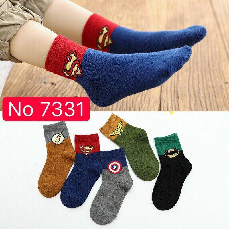 Combo 10 đôi tất siêu nhân cao cổ đẹp 7331