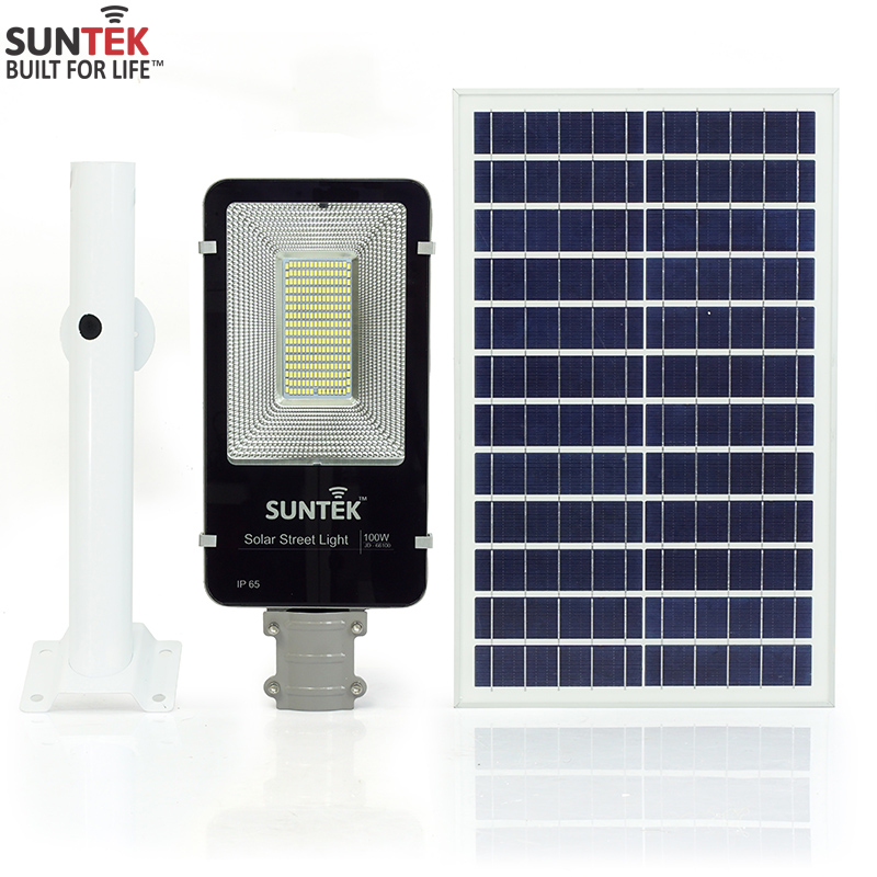 Đèn Đường Năng Lượng Mặt Trời SUNTEK LED Solar Street Light JD-66100 100W - Hàng Chính Hãng