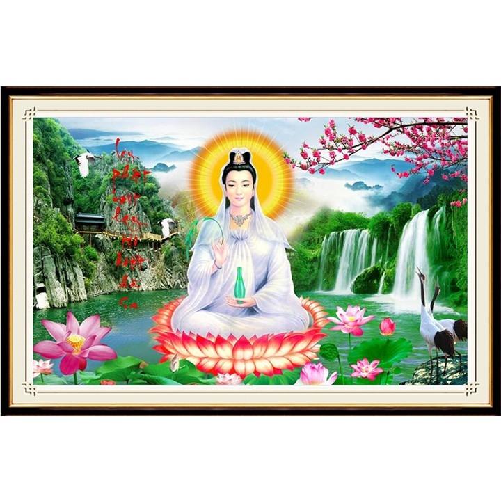 Tranh đính đá Quan Âm - chưa đính